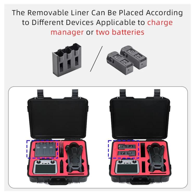 For DJI Mavic 4 Pro Fly More Combo RC 2 Explosion-Proof Box EVA Shockproof Storage Case With Shoulder Strap - Black