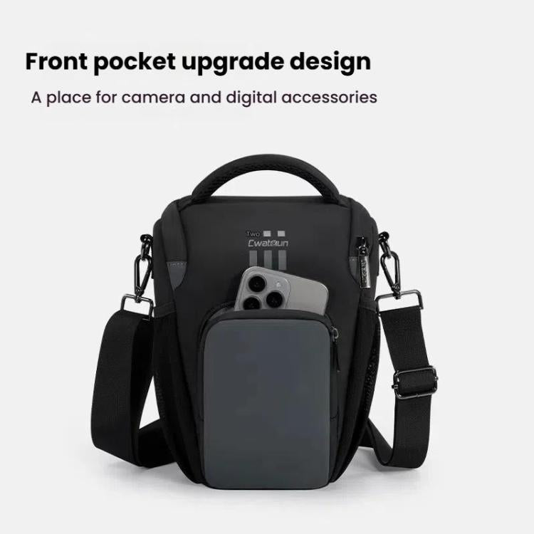 Cwatcun D1 Large Lightweight Portable Leather Film Material Camera Crossbody Bag