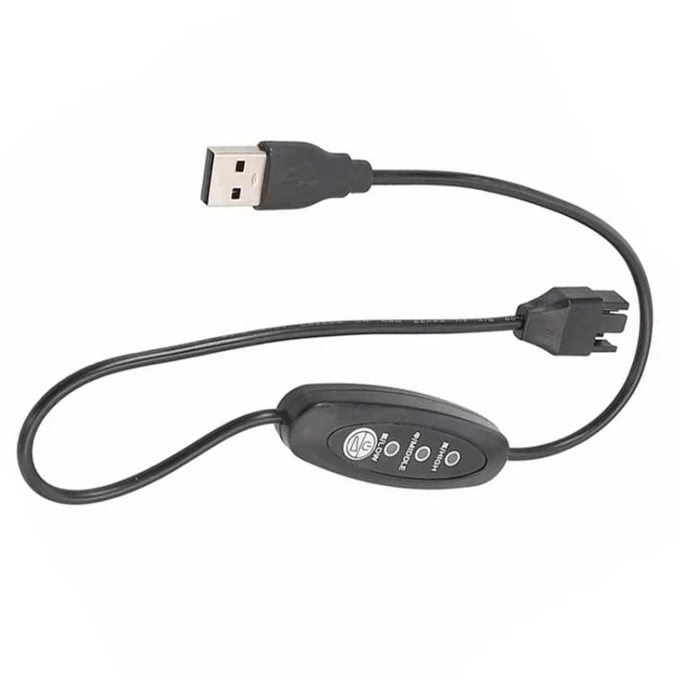 98cm USB To Small 4 Pin Booster Cable Adjustable Speed USB To 12V Case Fan Cable