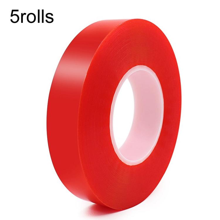 5rolls 0.2mm Thick Acrylic Polyester PET Double Sided Adhesive Tape, 10m/roll, Width: 10mm