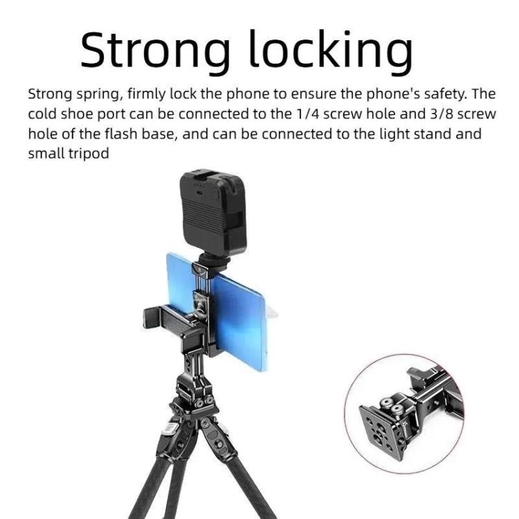 Dual Phone Mount Teleprompter Stand with Arca-Swiss Base Compatible with DJI Stabilizers for Live Streaming/Vlogging/Video Recording - 8245