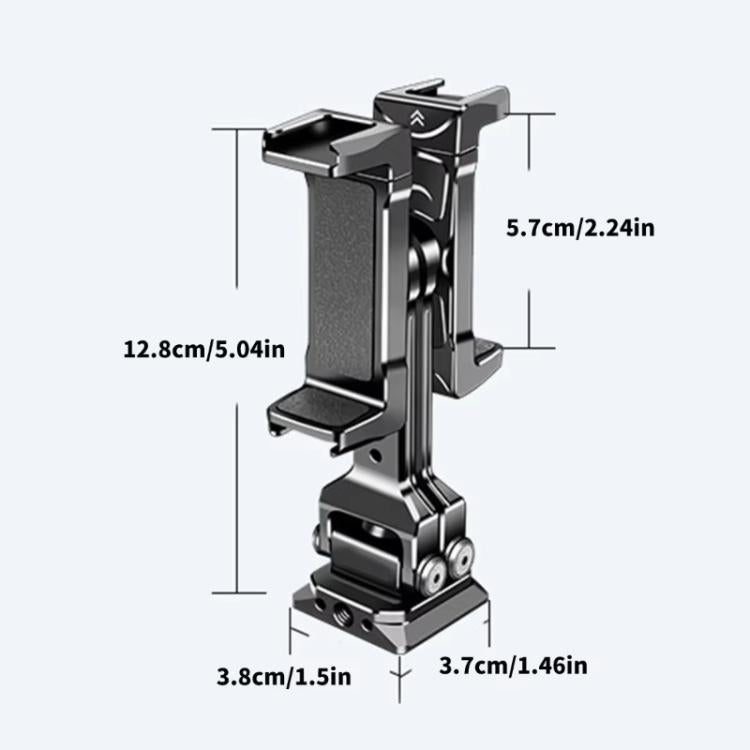 Dual Phone Mount Teleprompter Stand with Arca-Swiss Base Compatible with DJI Stabilizers for Live Streaming/Vlogging/Video Recording - 8245