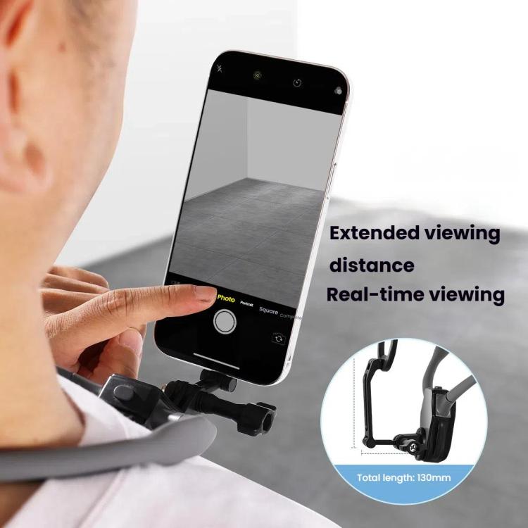 Adjustable Magnetic Neck Mount Phone Holder Quick-Release Chest Strap POV Mount For Sports & Vlogging - Black