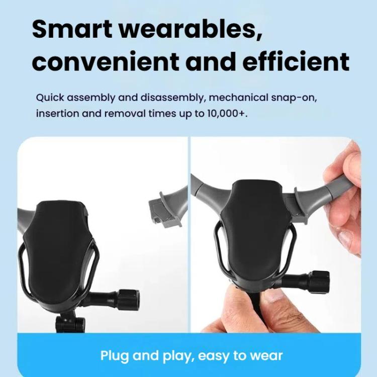 Adjustable Magnetic Neck Mount Phone Holder Quick-Release Chest Strap POV Mount For Sports & Vlogging - Black