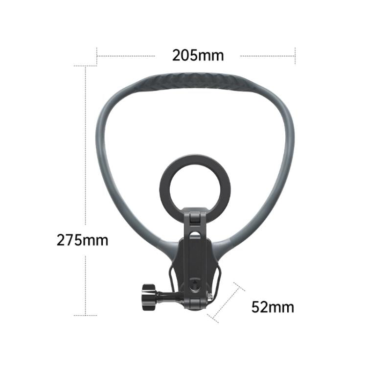 Adjustable Magnetic Neck Mount Phone Holder Quick-Release Chest Strap POV Mount For Sports & Vlogging - Black