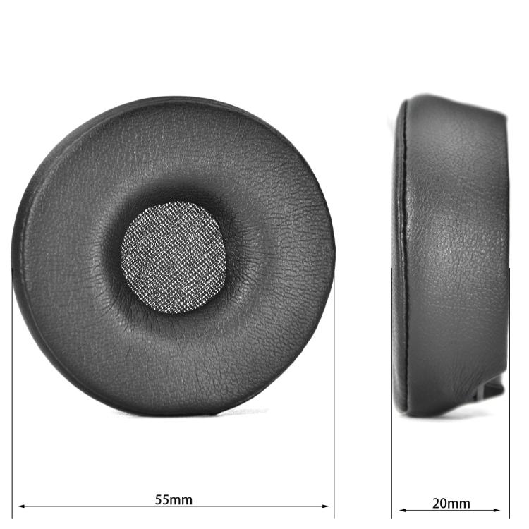 For Jabra Engage 55/65/75 Headset 1pair Protein Leather Ear Cushions Soft Replacement Ear Pads - Black