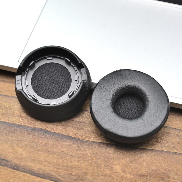 For Jabra Engage 55/65/75 Headset 1pair Protein Leather Ear Cushions Soft Replacement Ear Pads - Black