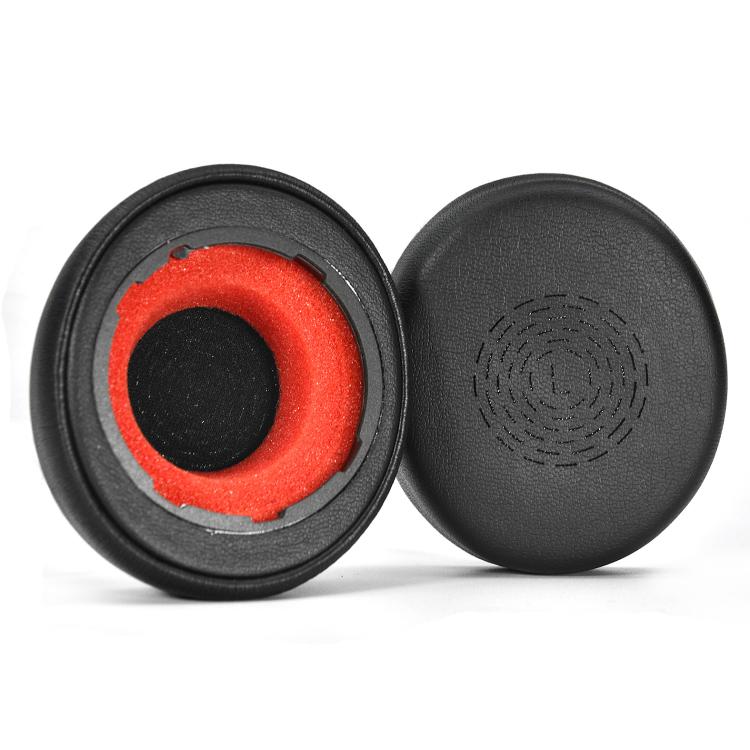 For Jabra Evolve2 55 Stereo Headset 1pair Protein Leather Ear Cushions Soft Replacement Ear Pads - Black