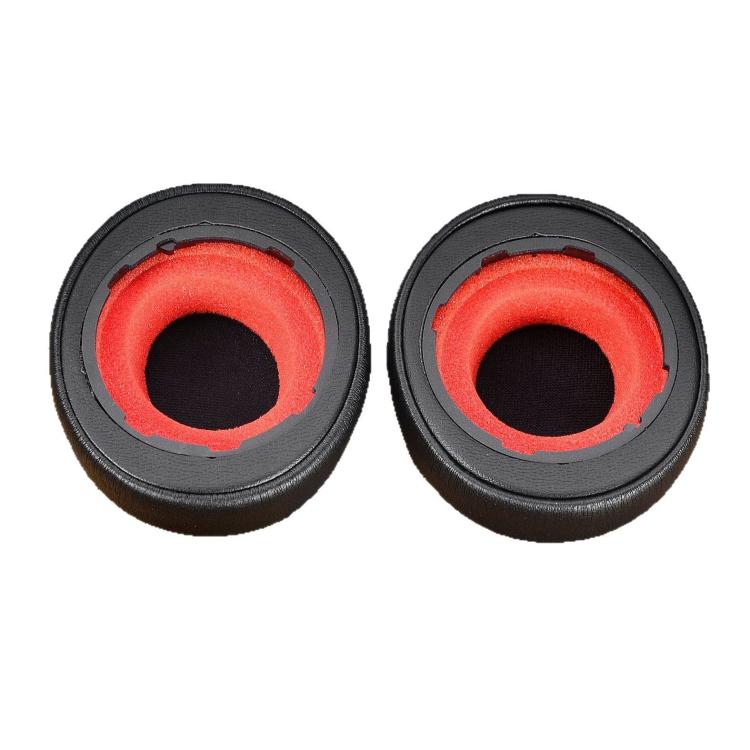 For Jabra Evolve2 55 Stereo Headset 1pair Protein Leather Ear Cushions Soft Replacement Ear Pads - Black