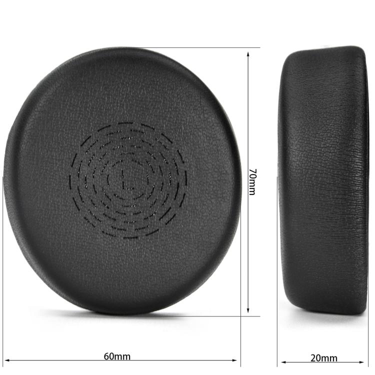 For Jabra Evolve2 55 Stereo Headset 1pair Protein Leather Ear Cushions Soft Replacement Ear Pads - Black