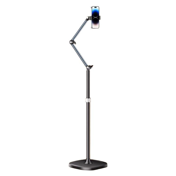 1.7m Mobile Phone Floor Stand Overhead Shooting Holder Retractable Lazy Support Without Remote Control
