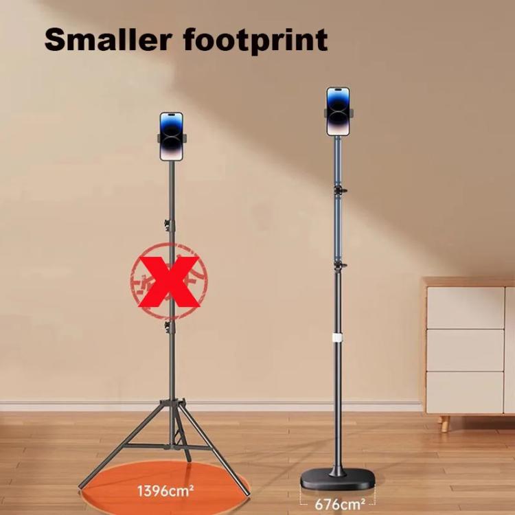 1.7m Mobile Phone Floor Stand Overhead Shooting Holder Retractable Lazy Support With Remote Control