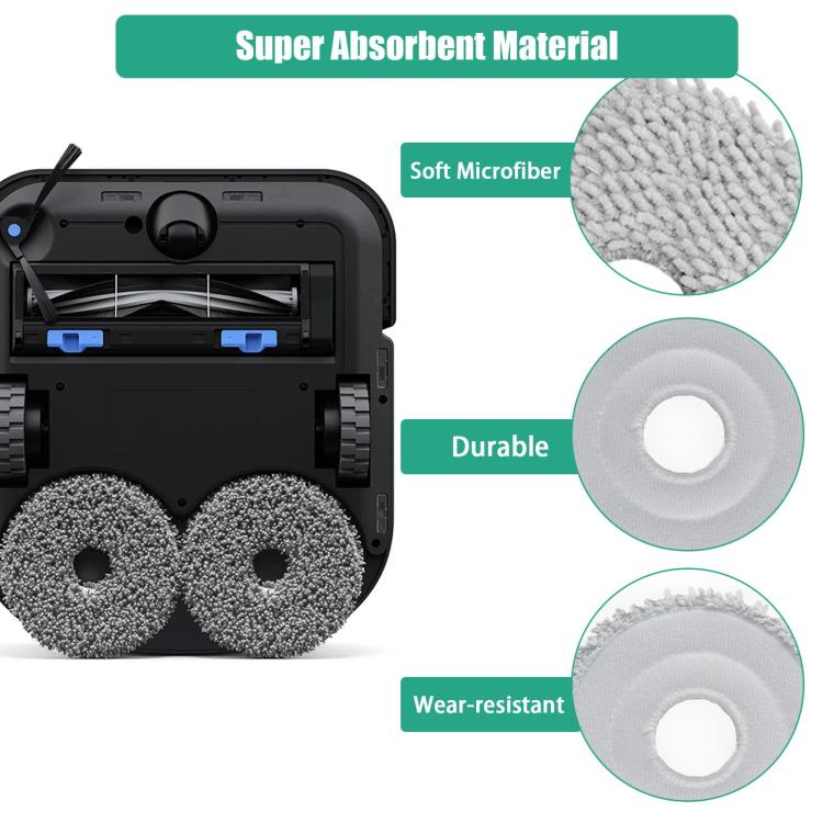 For ECOVACS Deebot T30 Pro / MAX Auto Sweeper Accessories, Spec: 3pcs Gray Wave Wipes