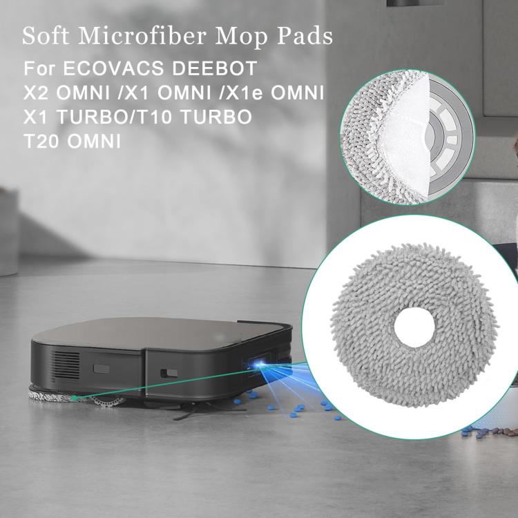 For ECOVACS Deebot T30 Pro / MAX Auto Sweeper Accessories, Spec: 3pcs Chenille Wipes