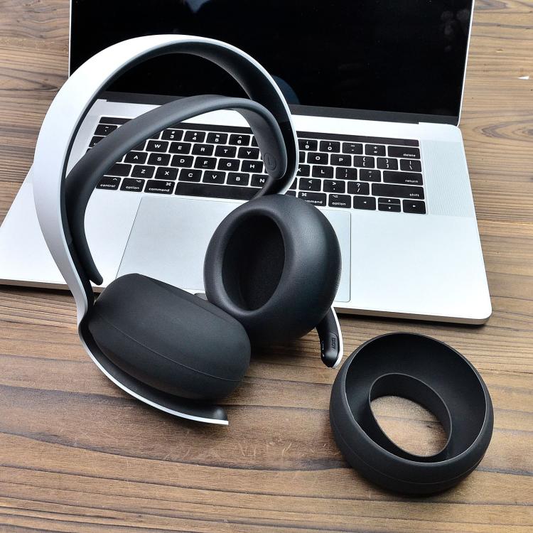 For Sony PlayStation Pulse Elite Headset 1pair Silicone Ear Cushion Covers Sweatproof Replacement Ear Pads - Black