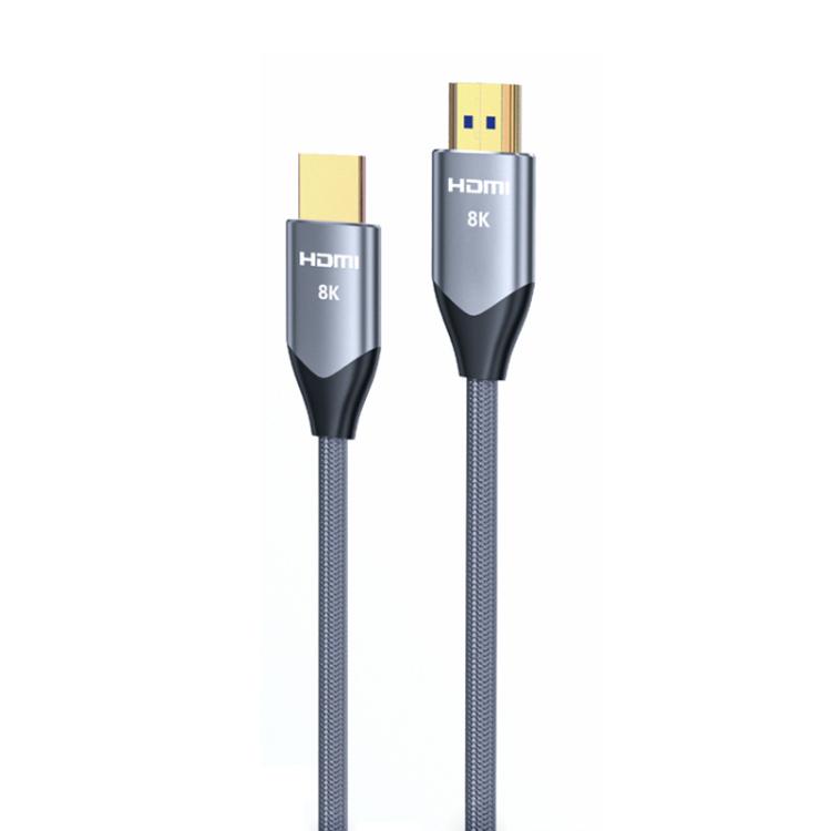 VegGieg W-H4 8K HDMI 2.1 Cable TV Set-Top Box Computer Connection Monitor Projector Video HD Cable, Size: 3m - Cotton Mesh Gray