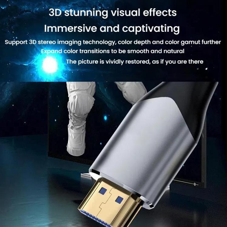 VegGieg W-H4 8K HDMI 2.1 Cable TV Set-Top Box Computer Connection Monitor Projector Video HD Cable, Size: 1.5m - Cotton Mesh Gray