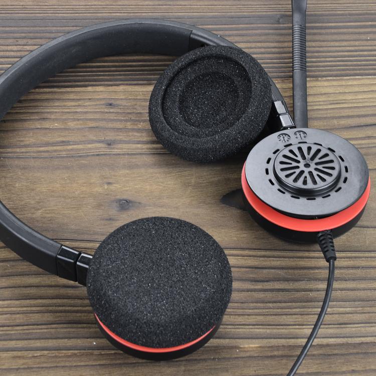 1pair Replacement Foam Ear Cushions for Jabra Evolve 20/20Se/30/30 II/40/65/65 II Headset - Black