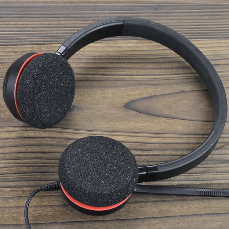 1pair Replacement Foam Ear Cushions for Jabra Evolve 20/20Se/30/30 II/40/65/65 II Headset - Black