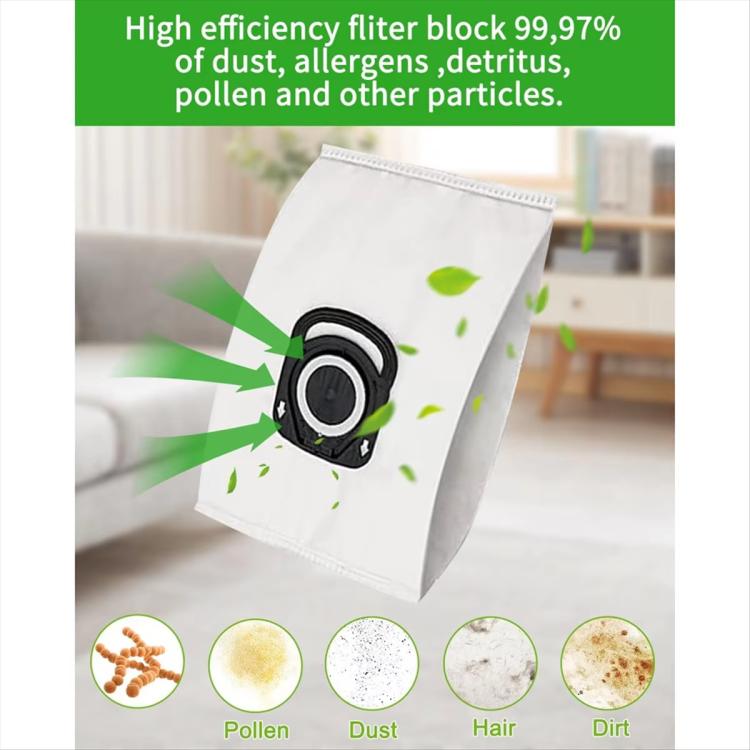 5pcs /Pack Dust Bag For Rowenta ZR200540 / ZR200520 / ZR200720 Vacuum Cleaner - White