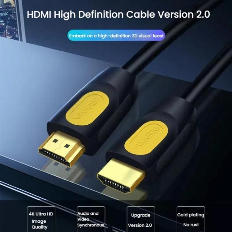 VegGieg HHI HDMI 2.0 HD Cable 4K 60Hz Television Computer Monitor Projector Video Connection Cable, Length: 2M