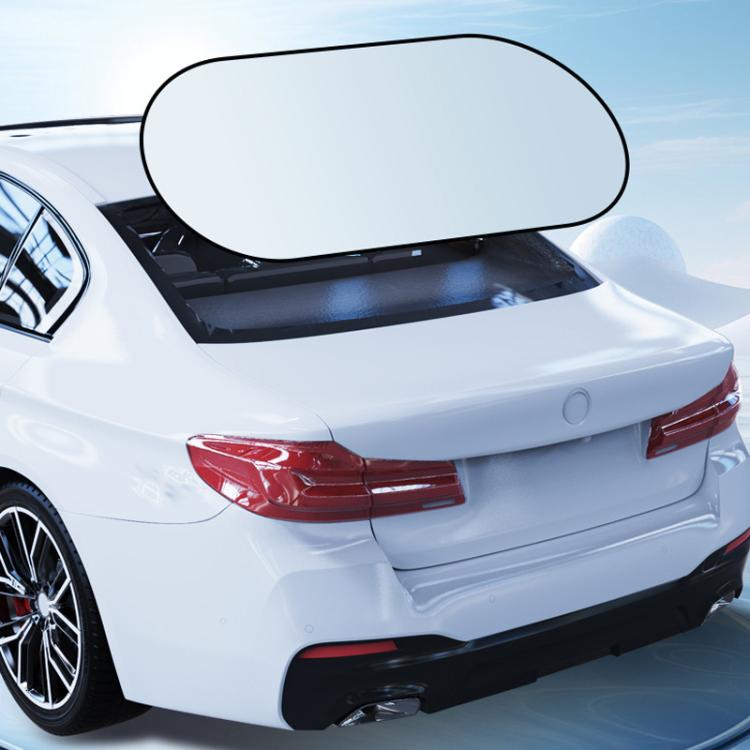 Titanium Silver Car Rear Window Sunshade Heat Insulating Shield with Suction Cup Mounted 100 x 50cm