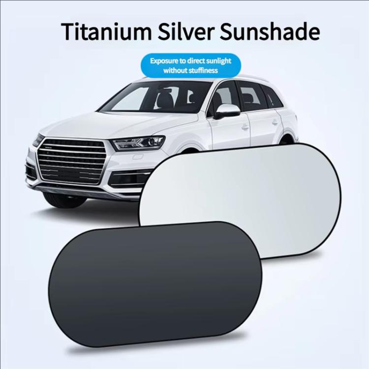 Titanium Silver Car Rear Window Sunshade Heat Insulating Shield with Suction Cup Mounted 100 x 50cm