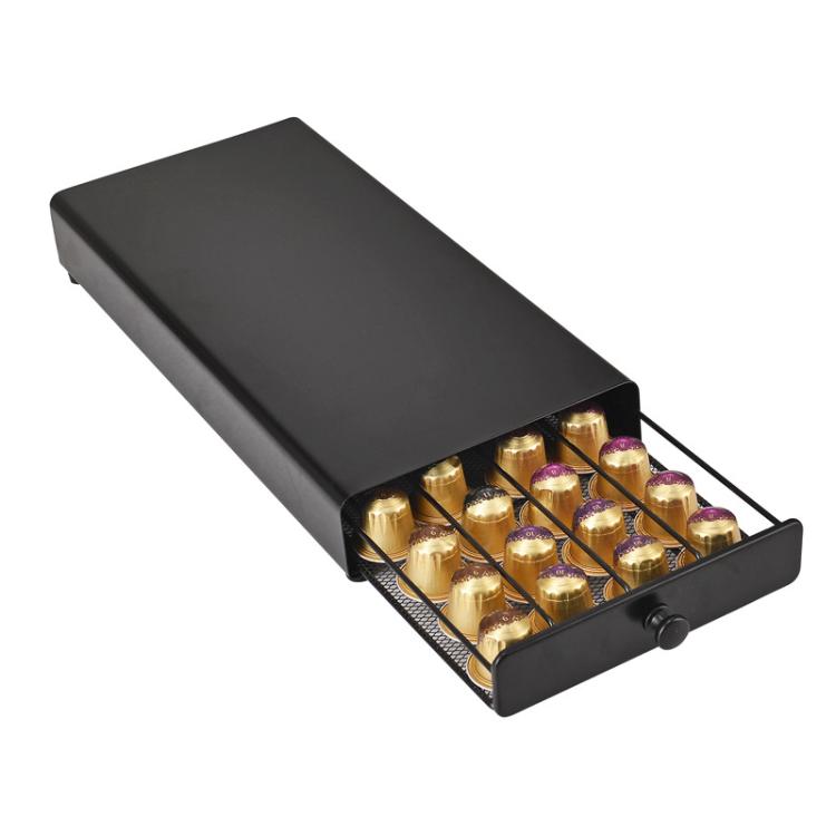 For Nespresso OASISWJ YZ1384 Handle Model 40pcs Dustproof Coffee Capsule Organizer - Black