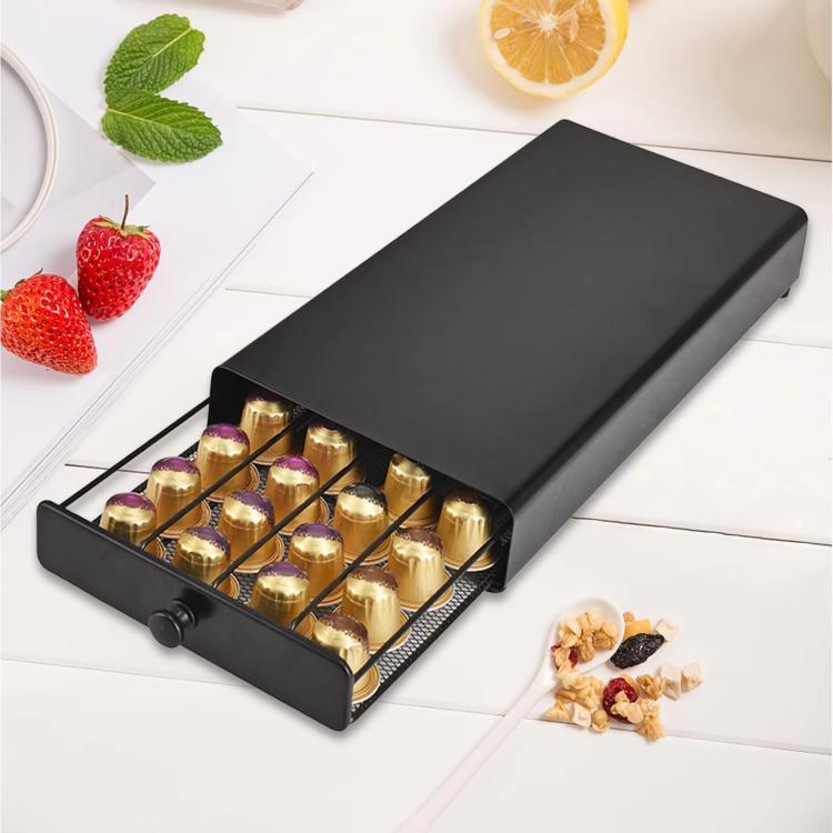 For Nespresso OASISWJ YZ1384 Handle Model 40pcs Dustproof Coffee Capsule Organizer - Black