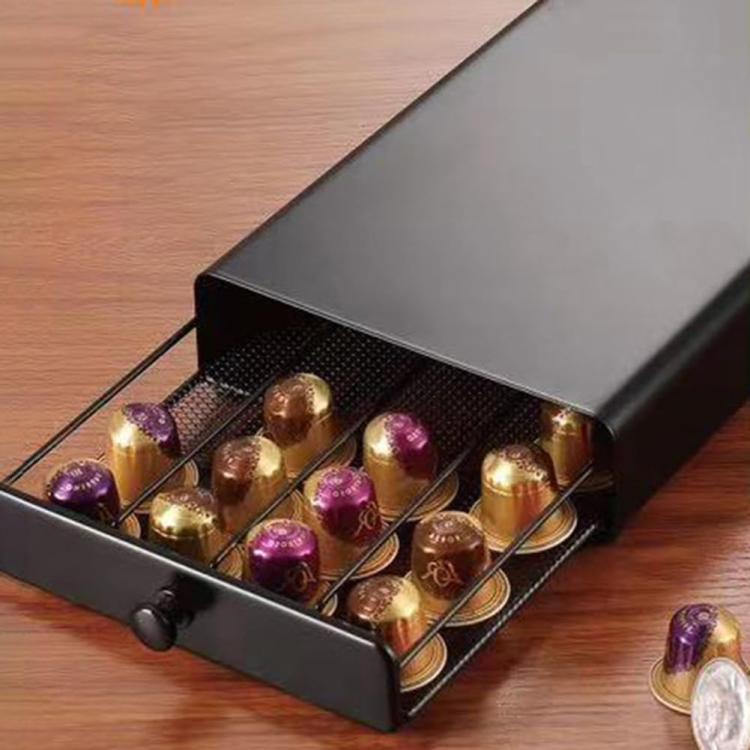 For Nespresso OASISWJ YZ1384 Handle Model 40pcs Dustproof Coffee Capsule Organizer - Black