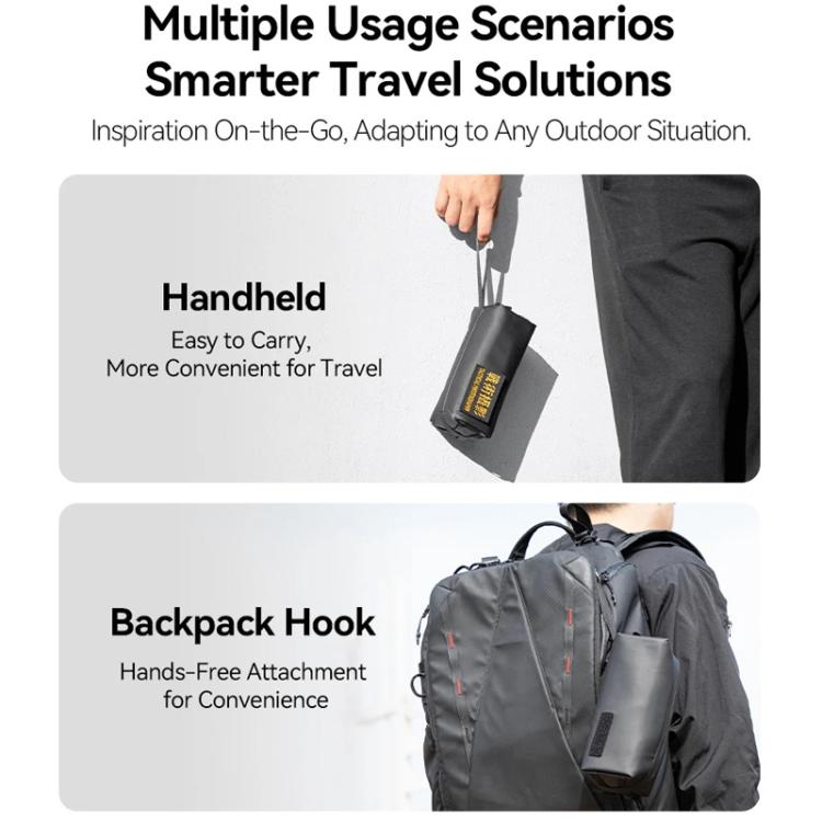 For DJI Osmo Pocket 3 Creator Combo TELESIN Universal Portable Storage Bag Carrying Case - Black