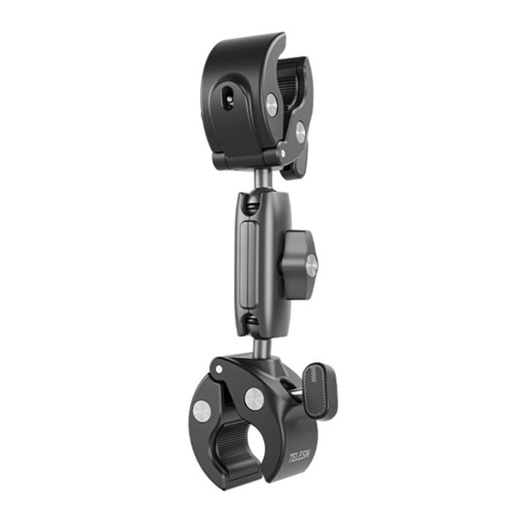 TELESIN Camera Double Clip Crab Clamp 360 Rotating Motorcycle Bicycle Handlebar Mount - Black