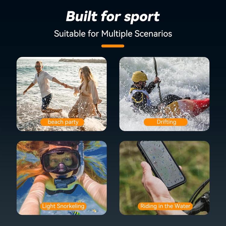 For iPhone 16 Pro TELESIN IP68 Waterproof Case Submersible Touchscreen Phone Cover