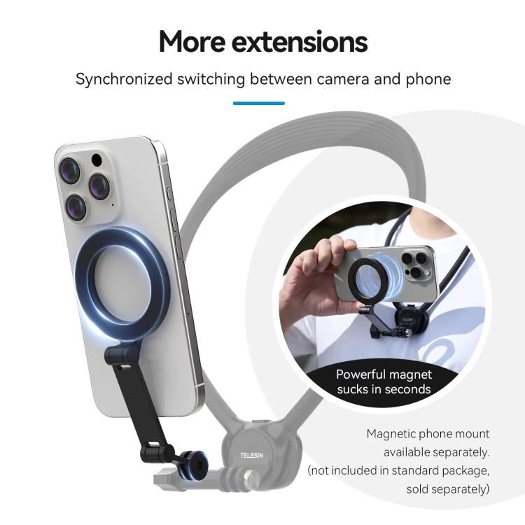 TELESIN Action Camera Neck Holder SE2.0 POV Perspective Bracket With Adjustable Chest Strap
