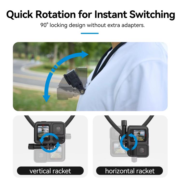 TELESIN Action Camera Neck Holder SE2.0 POV Perspective Bracket With Adjustable Chest Strap
