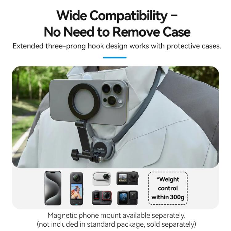 TELESIN Action Camera Neck Holder SE2.0 POV Perspective Bracket With Adjustable Chest Strap