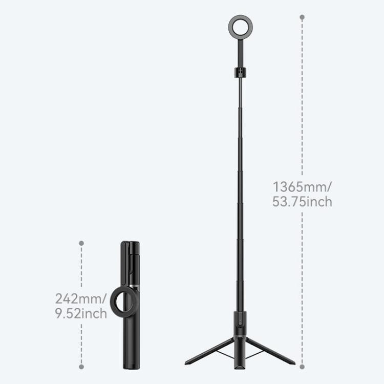 TELESIN 1.3m Magnetic Selfie Stick Tripod Phone Stand for Outdoor Vlog & Live Streaming with Bluetooth Remote - Black