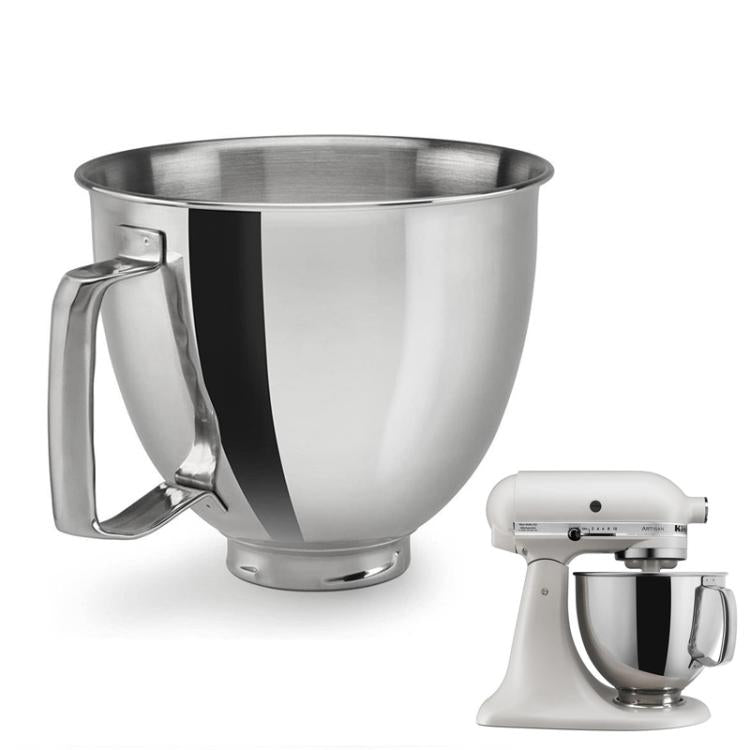 Stainless Steel Mixing Bowl For KitchenAid 4.5QT & 5QT Stand Mixers - Silver