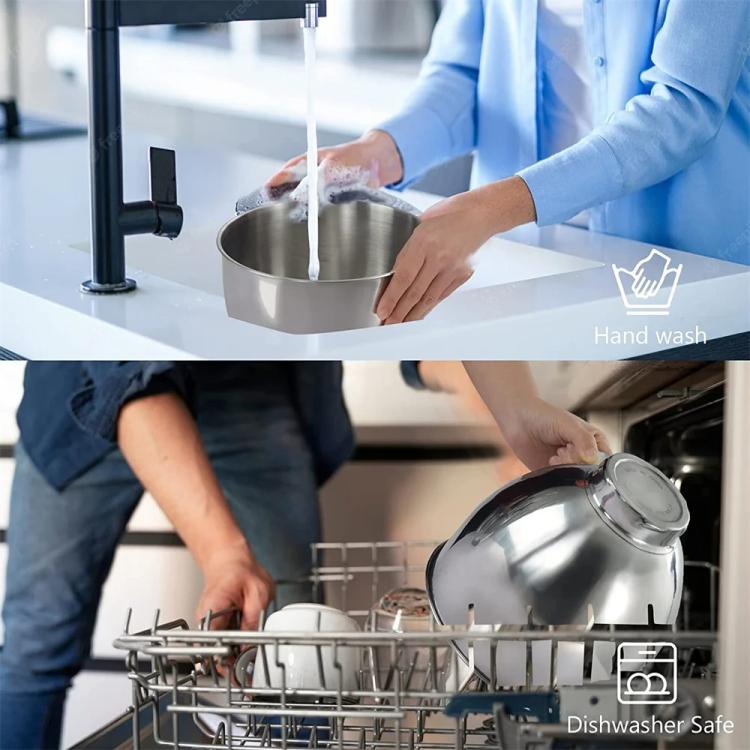 Stainless Steel Mixing Bowl For KitchenAid 4.5QT & 5QT Stand Mixers - Silver