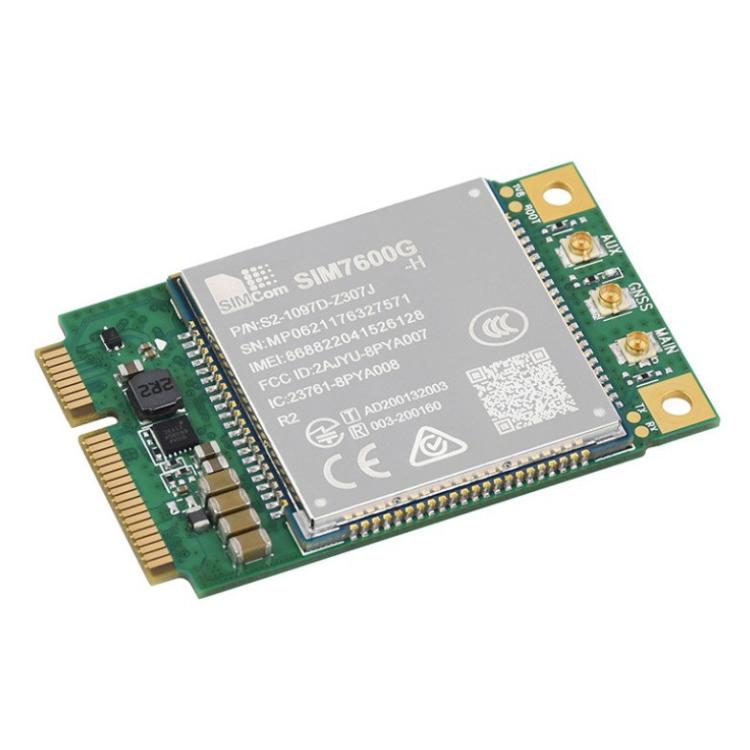 Waveshare SIMCom SIM7600G-H-PCIE 4G LTE Cat-4 Module, Global Coverage, GNSS, Mini-PCIe Connector