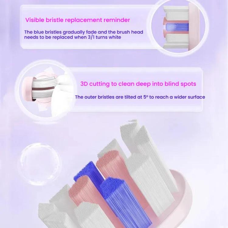 Rechargeable Sonic Electric Toothbrush for Adults with Custom Mode, Antibacterial Brush Heads, Smart Timer, Spec: Sterilization White