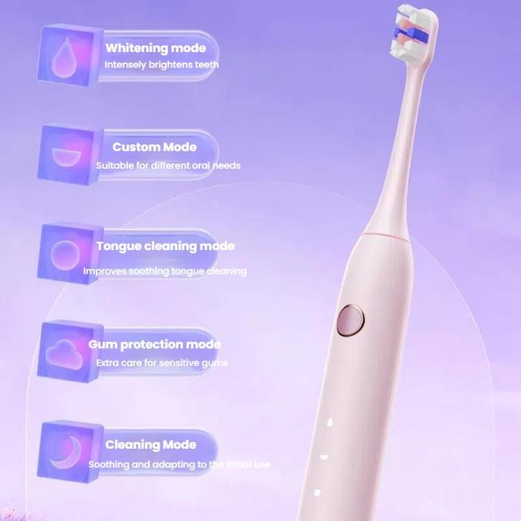 Rechargeable Sonic Electric Toothbrush for Adults with Custom Mode, Antibacterial Brush Heads, Smart Timer, Spec: Sterilization White