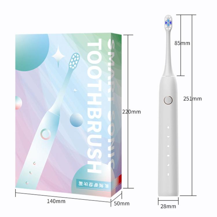 Rechargeable Sonic Electric Toothbrush for Adults with Custom Mode, Antibacterial Brush Heads, Smart Timer, Spec: Sterilization White