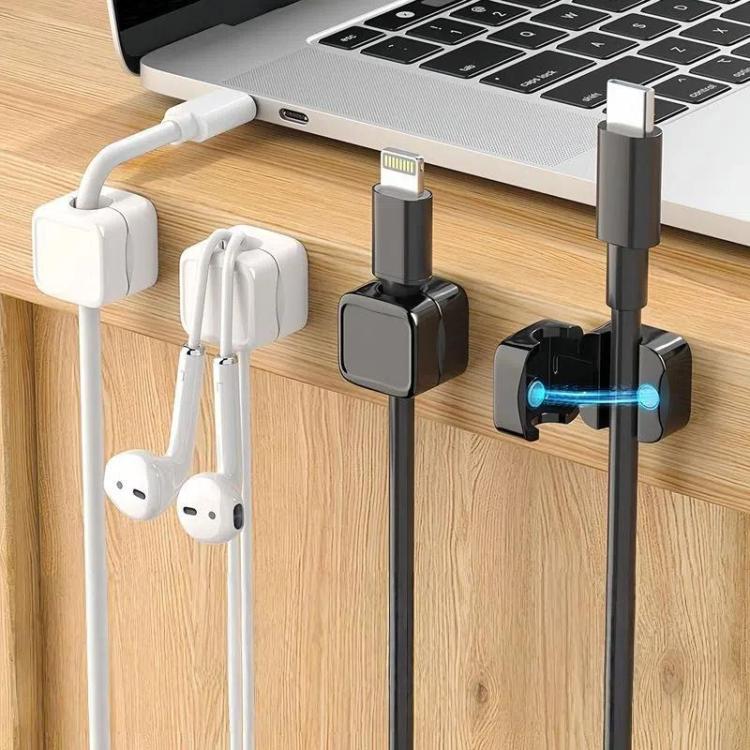 18pcs /Pack Magnetic Cable Organizer Clips Adhesive Wire Holders for Desk Management - Black