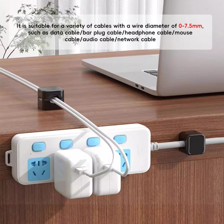 18pcs /Pack Magnetic Cable Organizer Clips Adhesive Wire Holders for Desk Management - Black