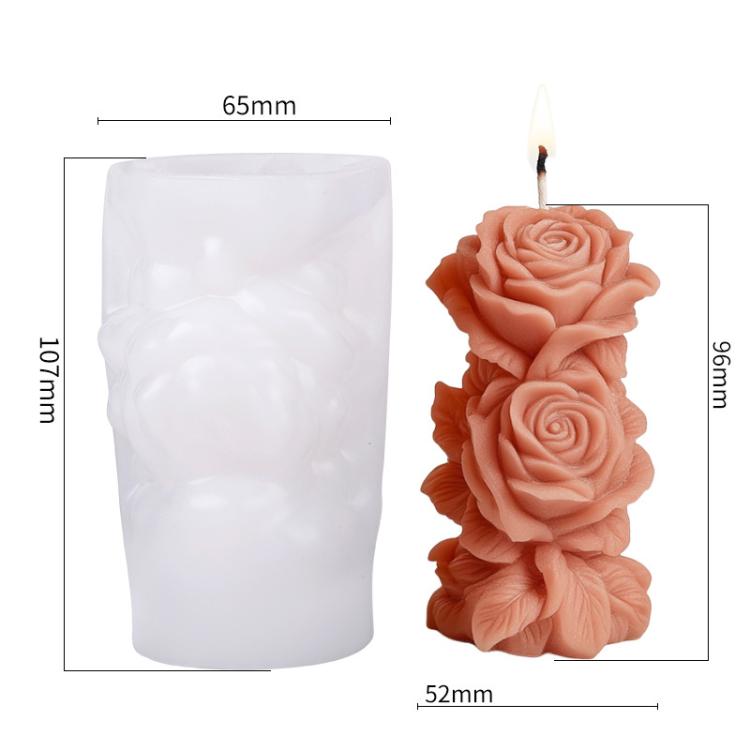 Flower Column Aromatherapy Candle Silicone Mold DIY Handmade Gift Diffuser Stone Mold, Style: Dream Rose ZW-343