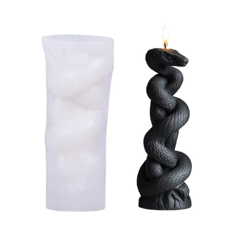 Snake-Shaped Aromatherapy Candle Silicone Mold DIY Diffuser Stone Gift Mold, Style: Snake Column ZL-983