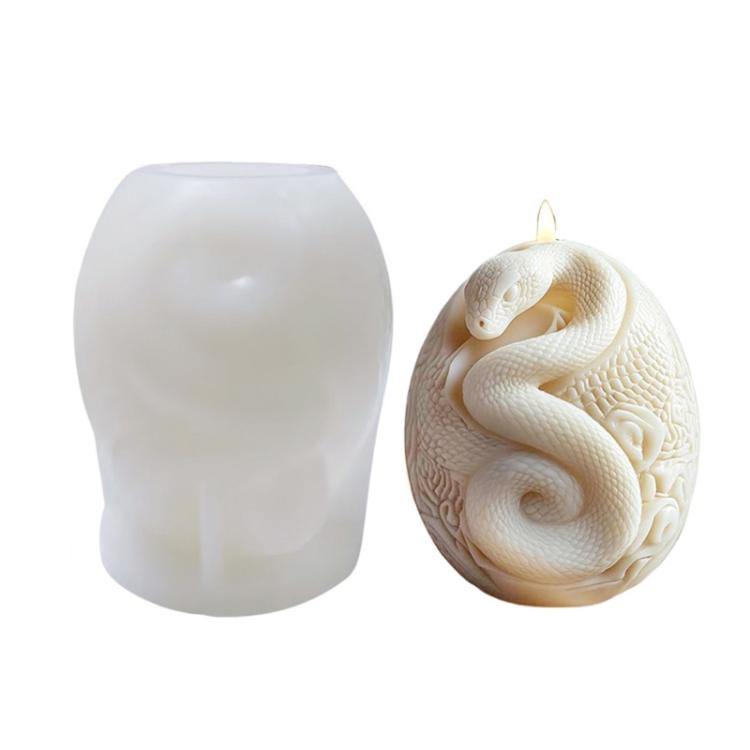 Snake-Shaped Aromatherapy Candle Silicone Mold DIY Diffuser Stone Gift Mold, Style: Snake Reincarnation ZL-984