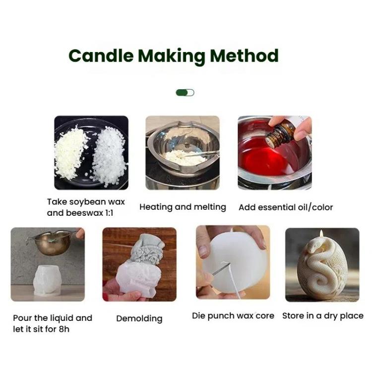 Snake-Shaped Aromatherapy Candle Silicone Mold DIY Diffuser Stone Gift Mold, Style: Snake Flower Column ZL-981