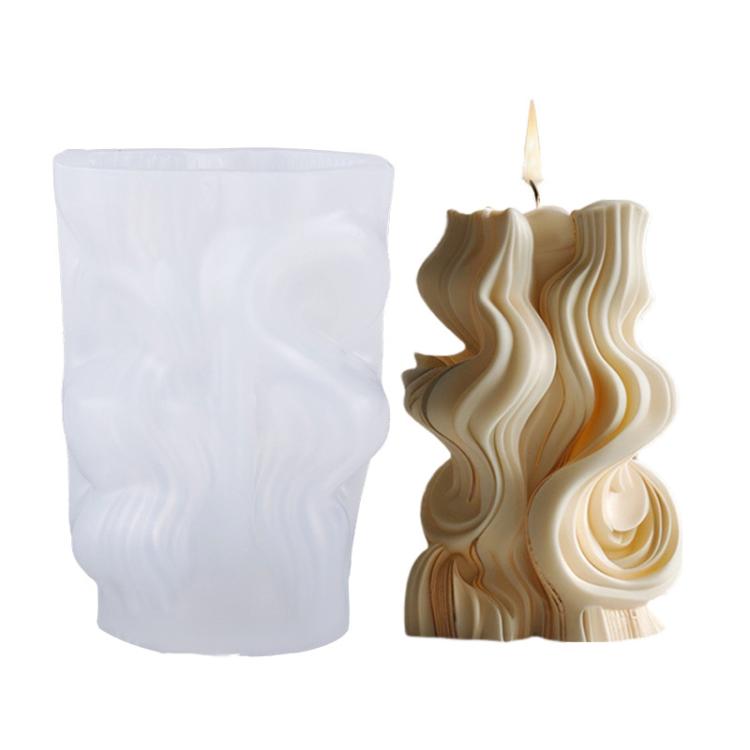 Spiral Wave Aromatherapy Candle Silicone Mold DIY Diffuser Stone Decorative Ornament Mold, Style: 3l  ZL-521